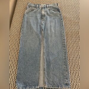 Abercrombie & Fitch high waisted maxi denim skirt with front slit